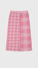 Yanyan Knits Gingham Maxi Skirt Pink - OKURA