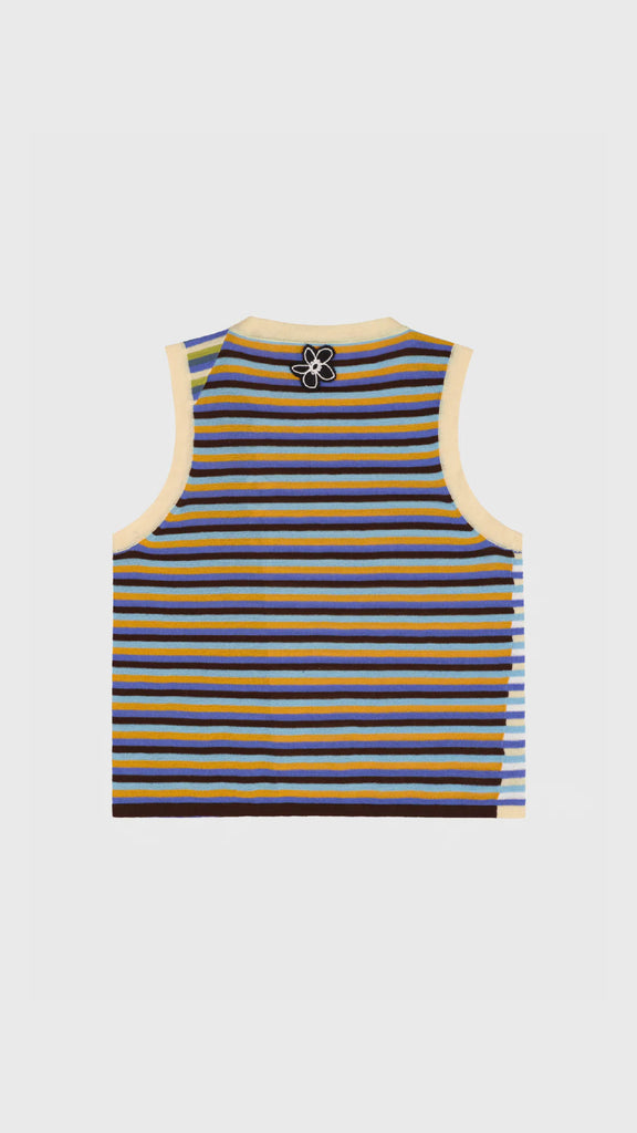 Yanyan Knits Romy Lace Up Tank Sky Multi - OKURA