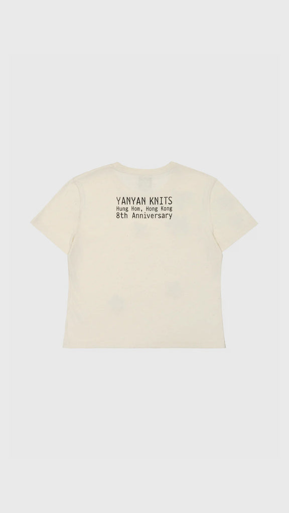 Yanyan Knits Floral Classic Fit Tee (Yanniversary Limited Edition) Raw Cotton/ Black Floral - OKURA