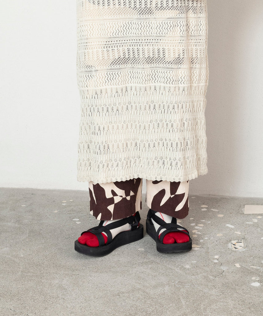 Tricote Lace Pattern Tabi Socks Red - OKURA