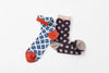 Tricote Sheer Mosaic Tile Pattern Socks White - OKURA