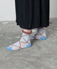 Tricote Cross Plaid Socks L.Blue - OKURA