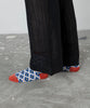 Tricote Sheer Mosaic Tile Pattern Socks White - OKURA