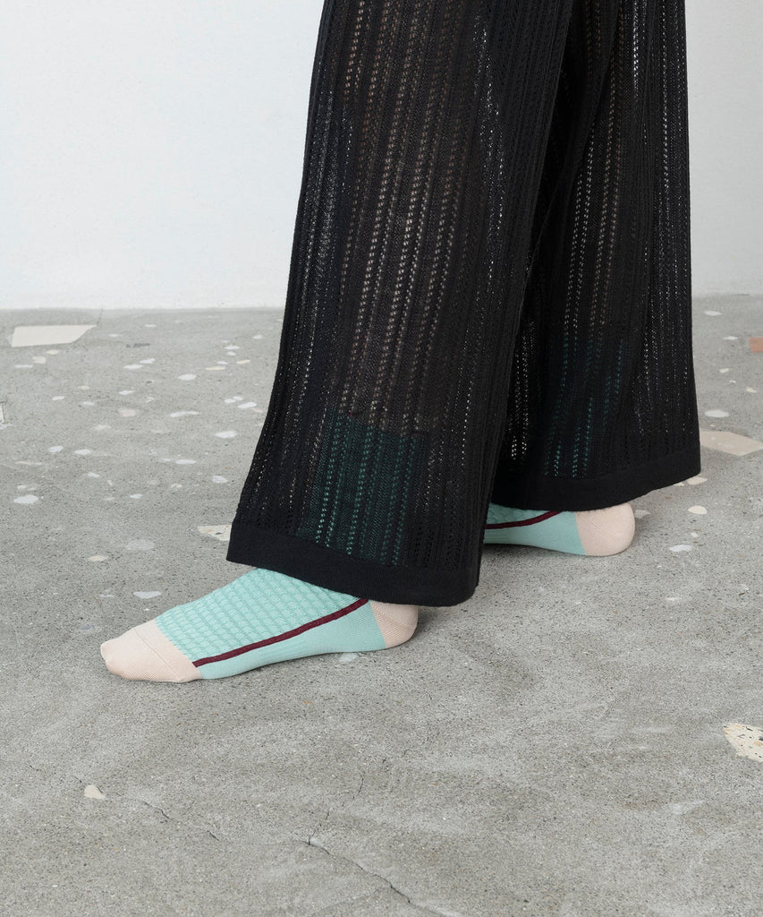 Tricote Bumpy Frilled Rim Dot Pattern Socks Mint - OKURA