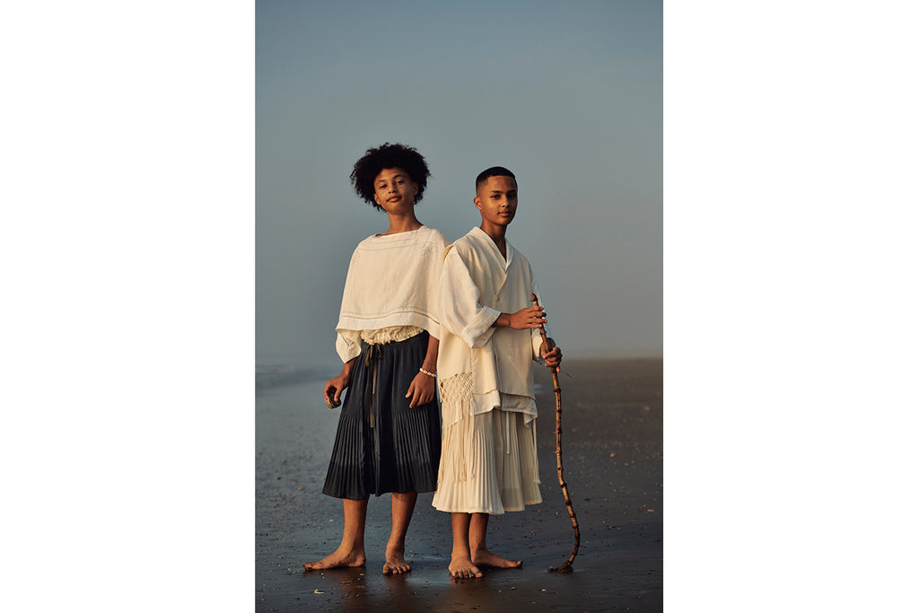 Aseedoncloud Furoshiki Blouse - Linen Towel White - OKURA