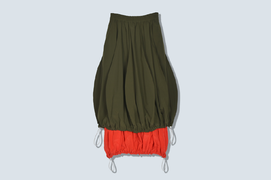 OMMO 24ss IRREGULAR TUCK COCOON SK OMMO 24ss IRREGULAR TUCK COCOON SK