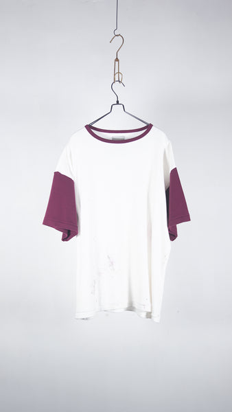Bowwow Ribbed Ss Cs Aged White X Burgandy - OKURA