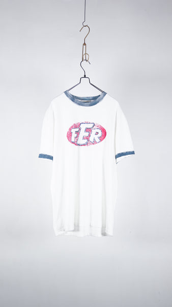 Bowwow Fer Motorsport Trim Tee White_Navy - OKURA