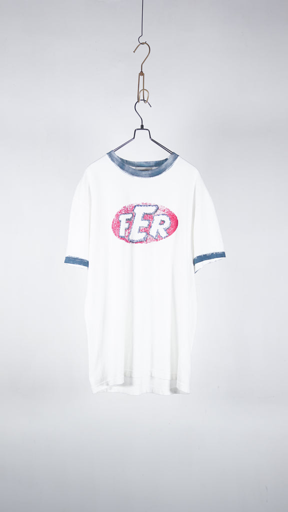 Bowwow Fer Motorsport Trim Tee White_Navy - OKURA