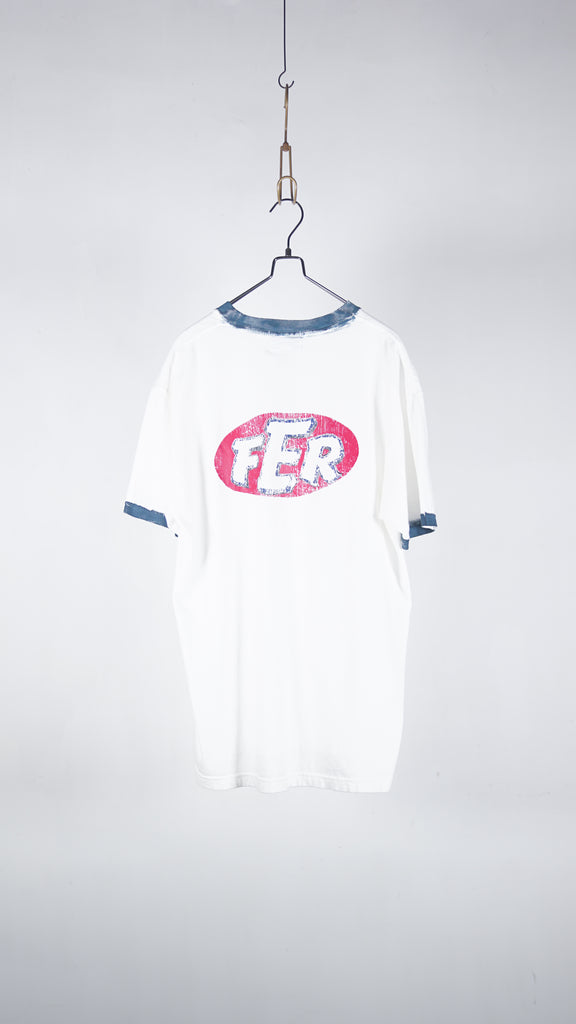 Bowwow Fer Motorsport Trim Tee White_Navy - OKURA
