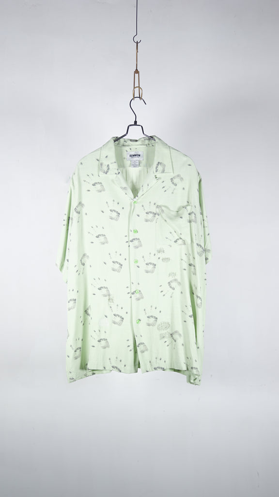 Bowwow Handprint Ss Shirt Aged L.Green - OKURA