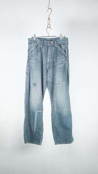Bowwow Heritage Denim Painter Pants Aged Indigo - OKURA