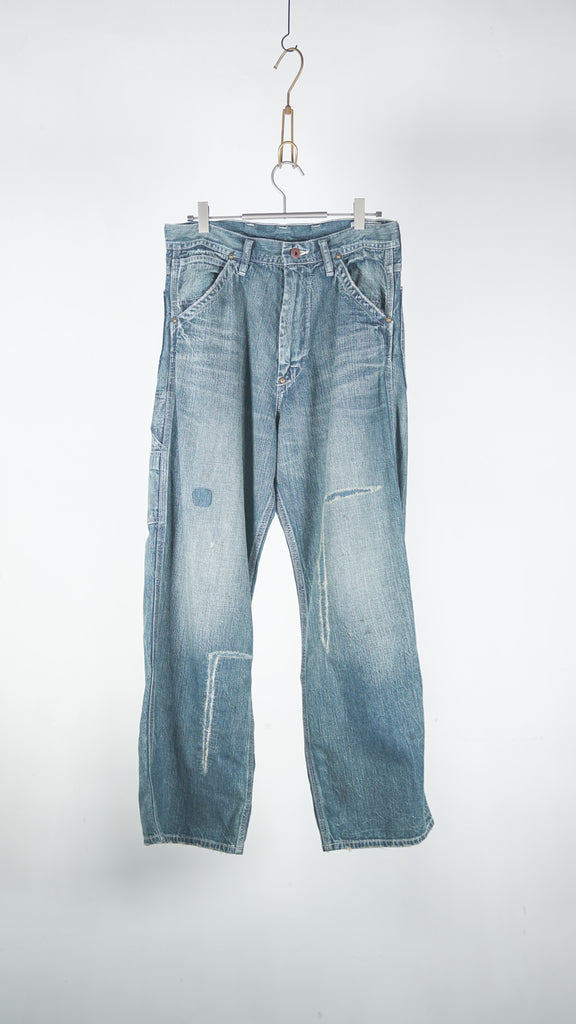 Bowwow Heritage Denim Painter Pants Aged Indigo - OKURA