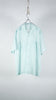 Seven By Seven Sheer Open Collar Shirts S/S -Gingham Check Indian Fabric- Blue - OKURA