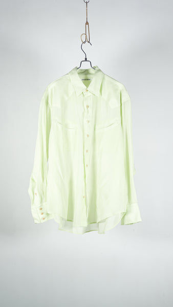 Seven By Seven Smile Pocket Sheer Western Shirts L/S -Gingham Check Indian Fabric- Green - OKURA