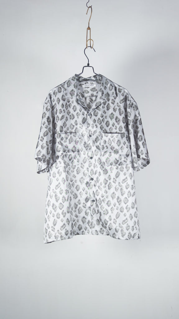 Seven By Seven Open Collar Shirts S/S _Leopard Print_ Gray - OKURA
