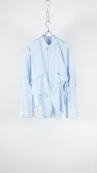 Ommo 2Way Tuck Layered Shirt Blue - OKURA