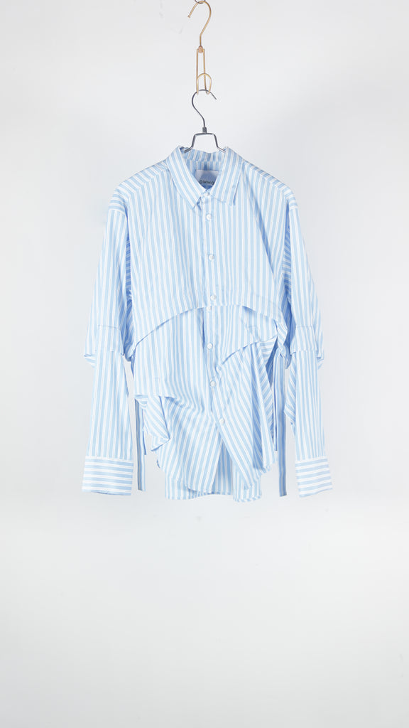 Ommo 2Way Tuck Layered Shirt Blue - OKURA