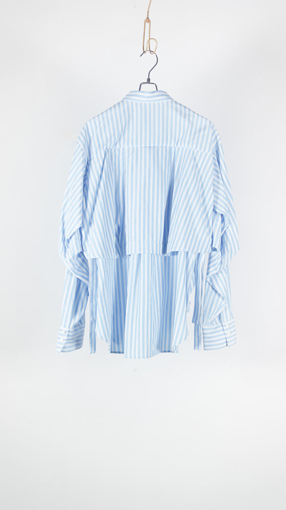 Ommo 2Way Tuck Layered Shirt Blue - OKURA