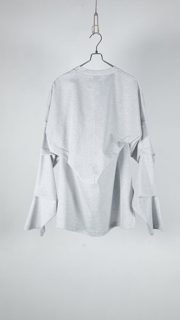 Ommo Tuck Long Sleeve Top Gray - OKURA