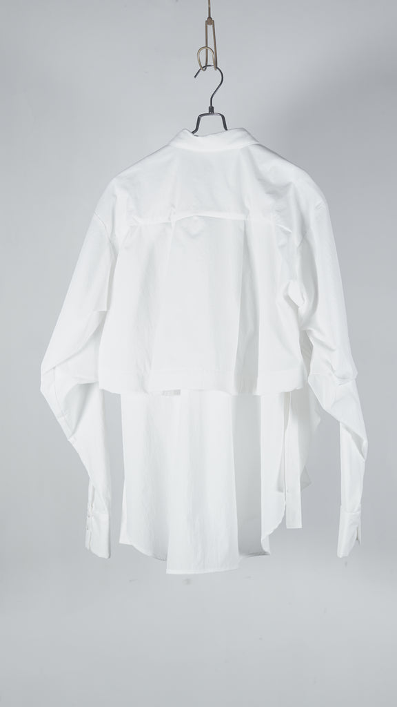 Ommo 2Way Tuck Layered Shirt White - OKURA
