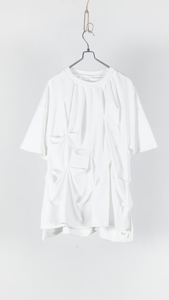 Ommo Tuck Drape T-Sh White - OKURA