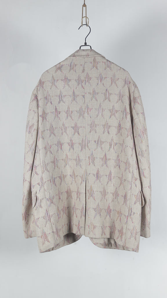 Neat Linton Star Pattern Locksmith Jacket Beige - OKURA