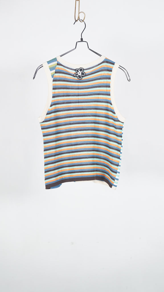 Yanyan Knits Romy Lace Up Tank Sky Multi - OKURA