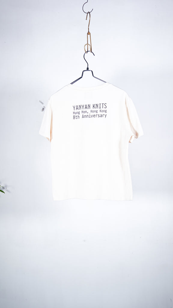 Yanyan Knits Floral Classic Fit Tee (Yanniversary Limited Edition) Raw Cotton/ Black Floral - OKURA