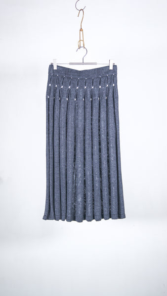 Yanyan Knits Mabo Pleated Midi Skirt Washed Black - OKURA