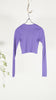 Auralee Women Super Fine Wool High Gauge Rib Knit Short Cardigan Purple - OKURA