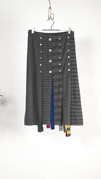 Yanyan Knits Mismatch Shift Skirt Grey Multi - OKURA