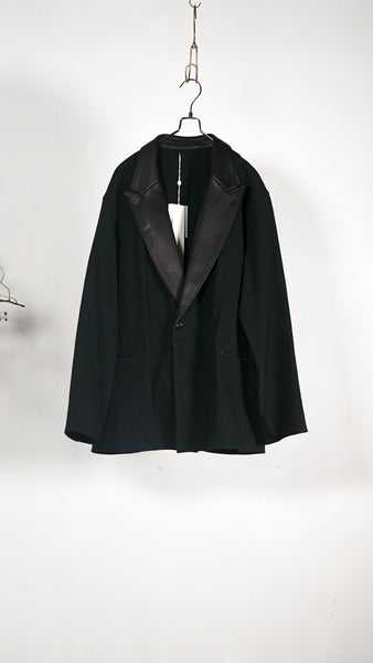 Blurhms Denim-Leather Jacket Black - OKURA