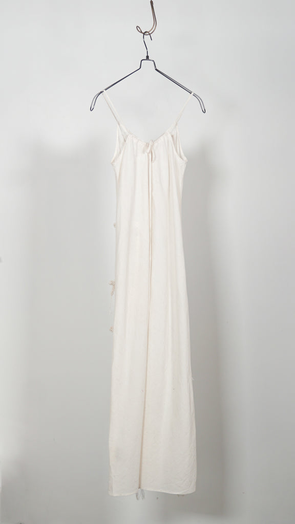 Kinyan Lam Hand Knots Butterfly Slip Dress Raw White - OKURA