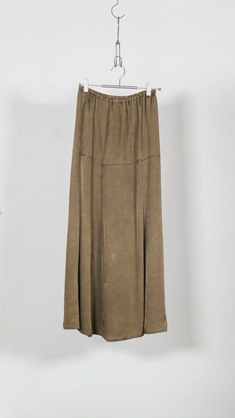 Shinzone Pigment Dyed Satin Skirt Kahki - OKURA
