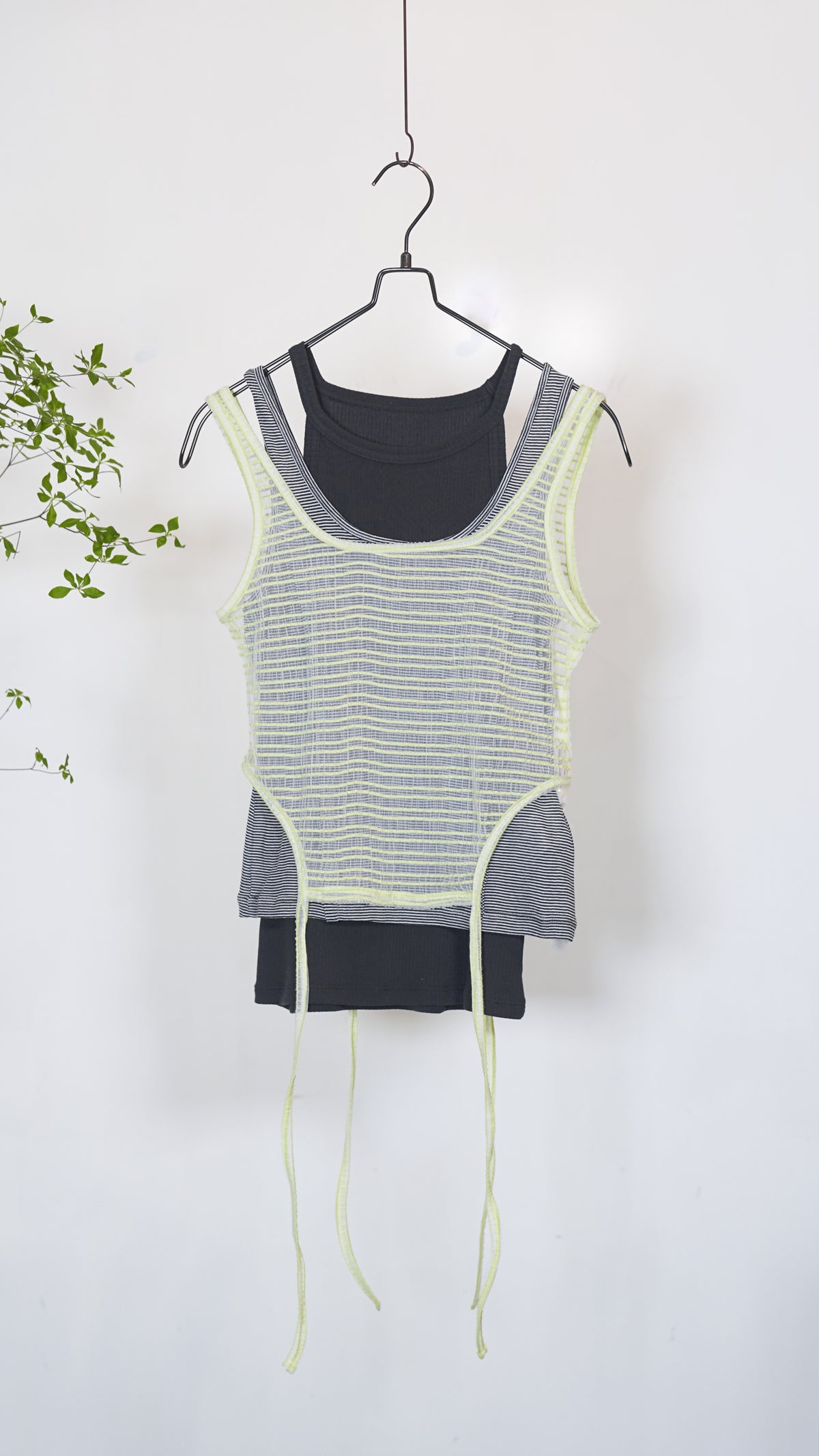 トップス Triple Layered Tank Top MAISON SPECIAL Maison Special Triple Layered Tank Top Lime – OKURA