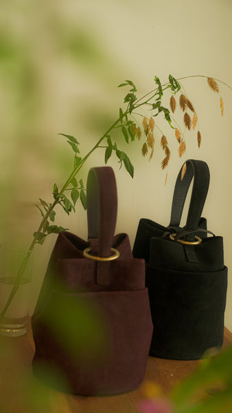 Marrow Velour Round Handle Black - OKURA