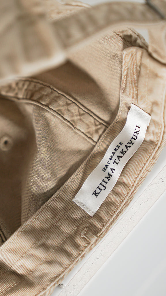 Auralee Men Garment-Dyed Finx Chino Cap Made By Kijima Takayuki Light Beige - OKURA