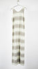 Auralee Women Cotton Silk Gradient Stripe Knit Dress Lime Gray Stripe - OKURA