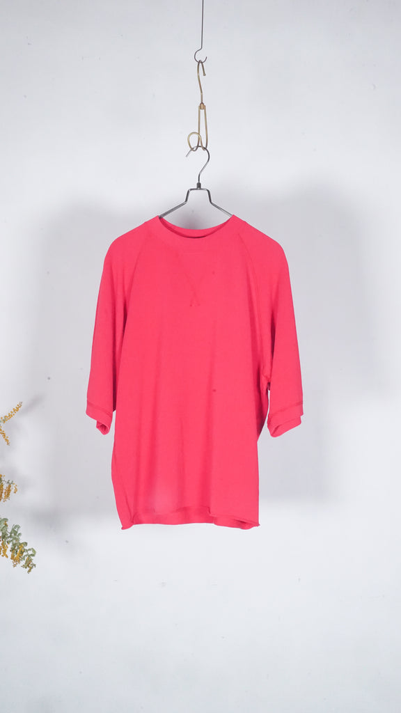 Shinzone Inlayed Half Sleeve Tee Red - OKURA