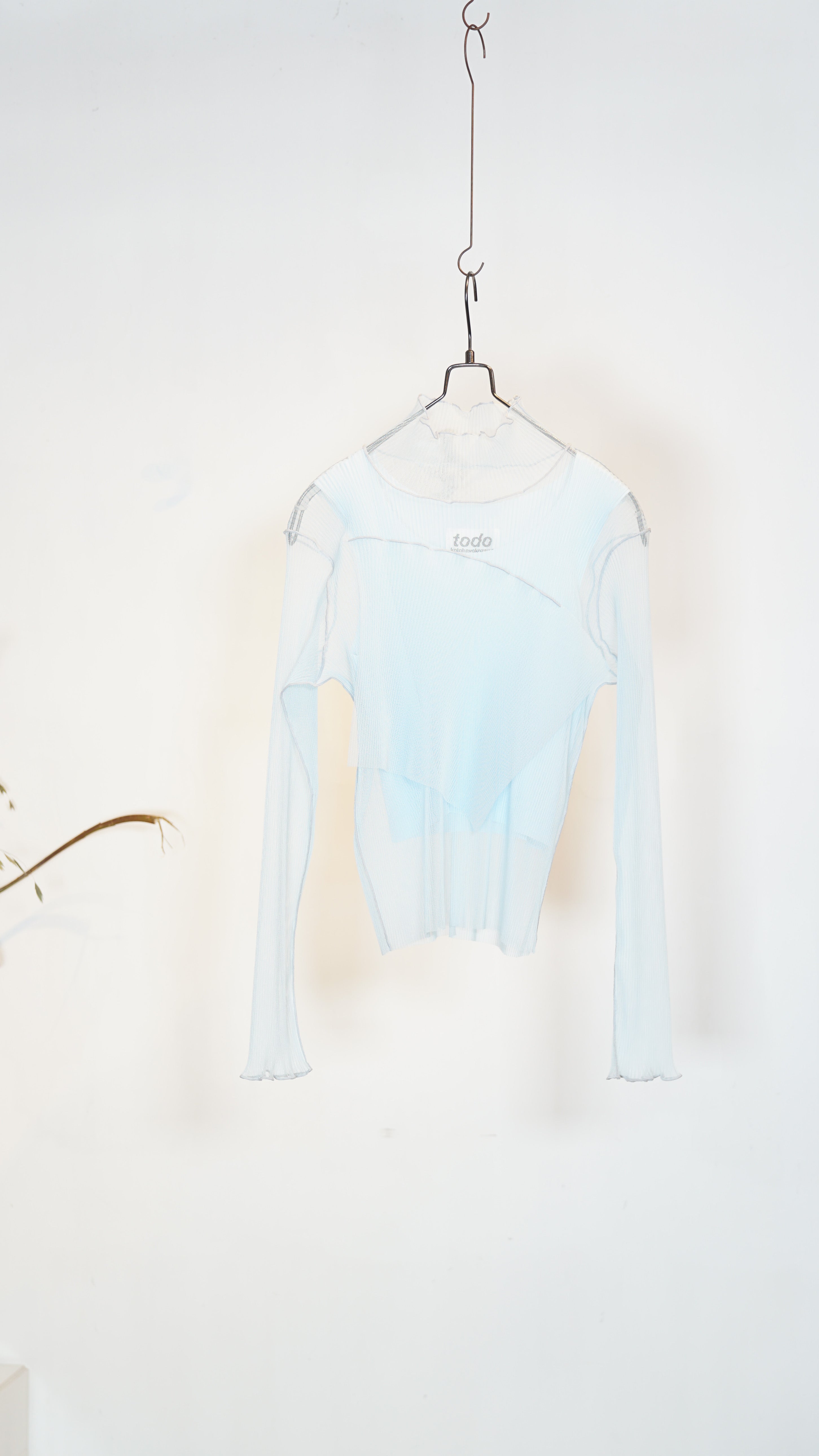 コトハヨコザワ　sheer layer long sleeve Kotohayokozawa Todo Sheer Layered Long Sleeve Top Lt.Blue