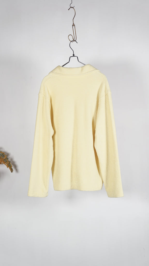 Auralee Women Cotton Nylon Pile P/O Shirt Light Yellow - OKURA