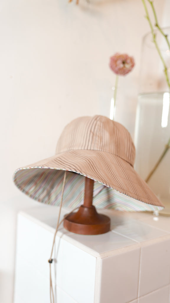 Ca4La Shimashima Hat Beige - OKURA