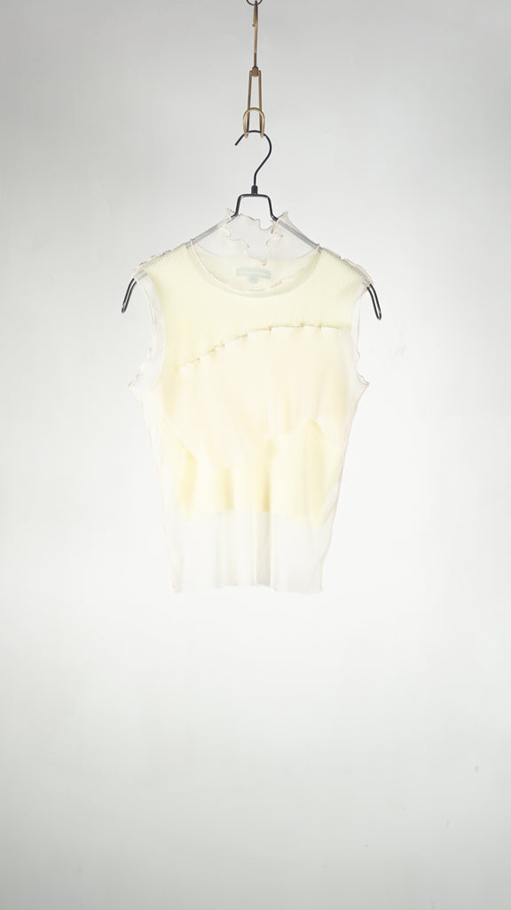 Kotohayokozawa Todo Ghost Todo Top *Sleeveless Highneck + Inner Cream - OKURA