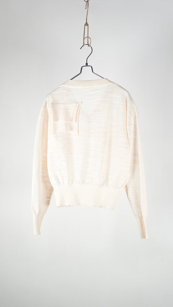Kotohayokozawa T*D* V-Neck Sheer Knit Banana - OKURA