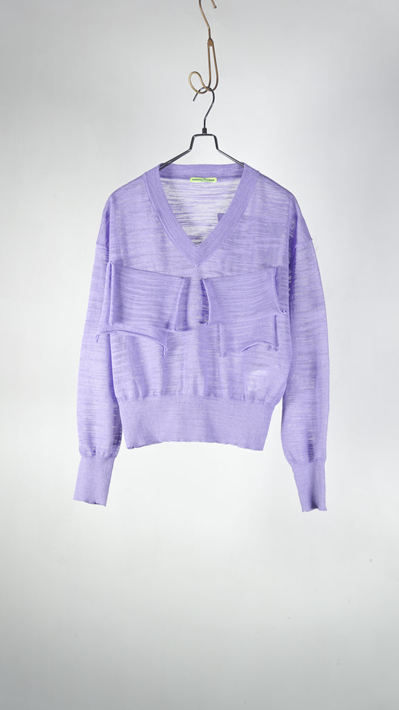 Kotohayokozawa T*D* V-Neck Sheer Knit Akebi - OKURA