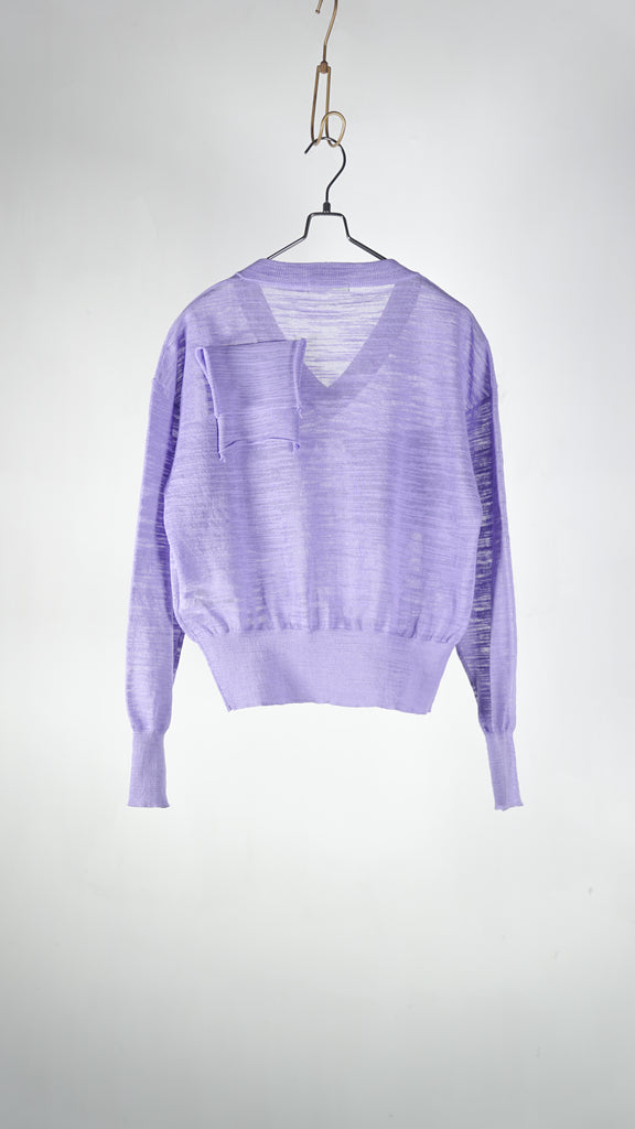 Kotohayokozawa T*D* V-Neck Sheer Knit Akebi - OKURA