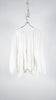 Bunon Flower Ribbon Blouse - Khadi Cotton Silk Flower Embroidery B.White - OKURA