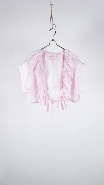 Bunon Frill Gilet - Khadi Silk Rose Water - OKURA