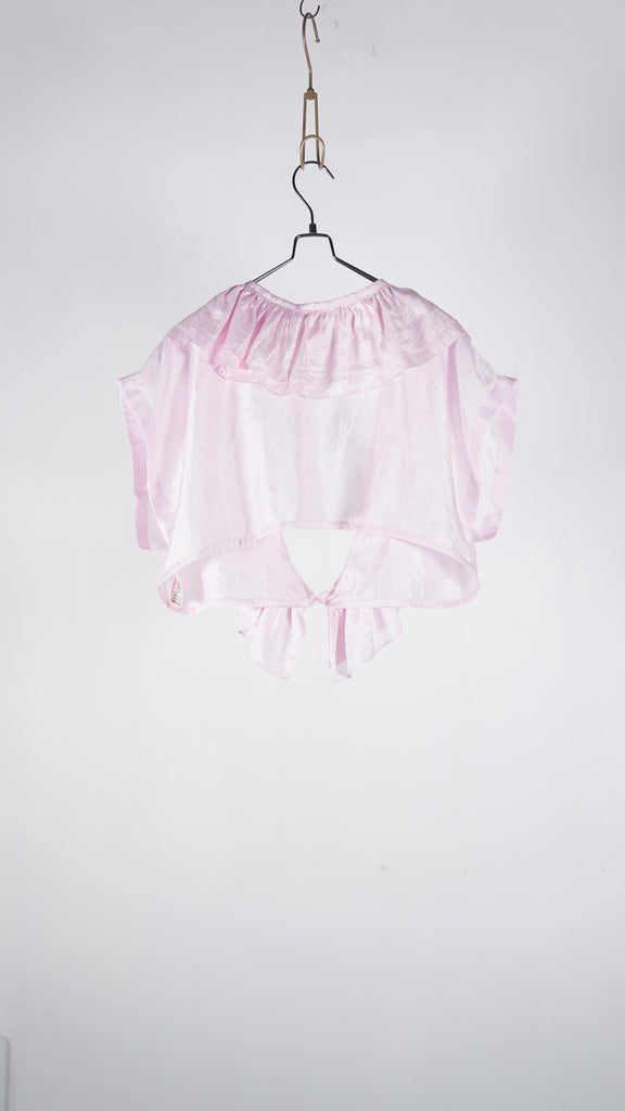 Bunon Frill Gilet - Khadi Silk Rose Water - OKURA